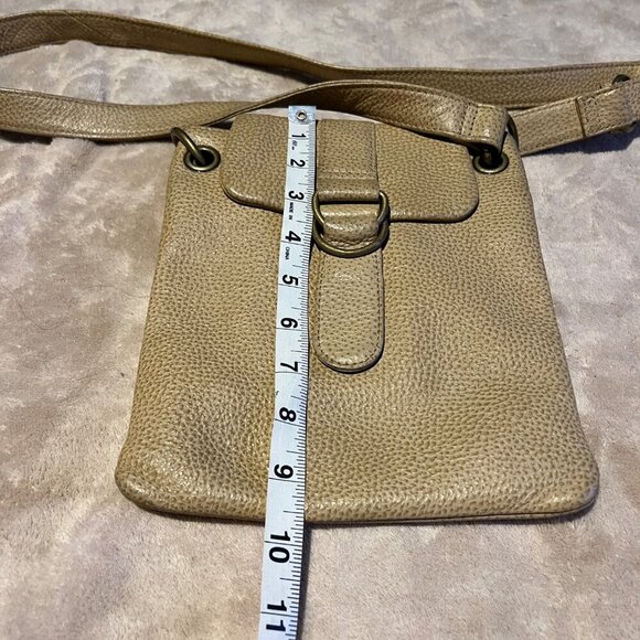 HOBO International Tan Pebble Leather Top Zip Pocket Crossbody Adjustable Strap - Picture 12 of 13